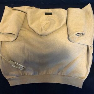 NWT, Men’s Essentials Fear of God relaxed fit hoodie size XL, Heather color.